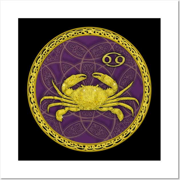 Zodiac Cancer Purple Wall Art by Astrablink7